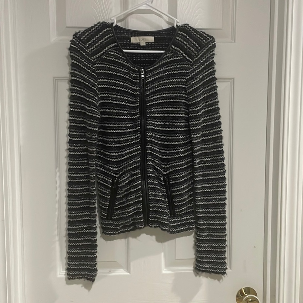 Loft Sparkly Zip-Up Jacket: Size XS